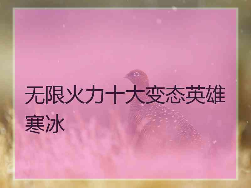 无限火力十大变态英雄寒冰