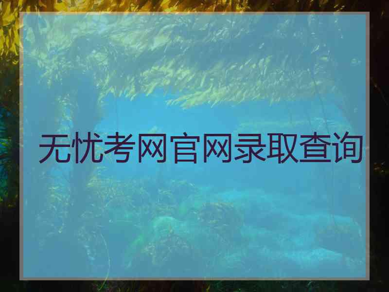 无忧考网官网录取查询