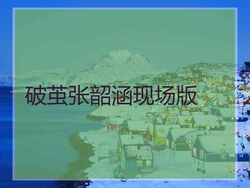 破茧张韶涵现场版