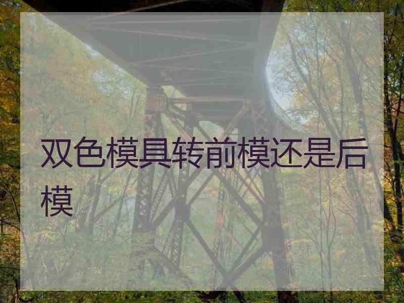 双色模具转前模还是后模