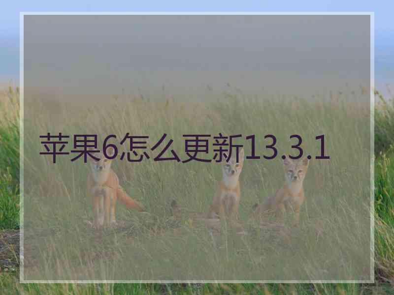 苹果6怎么更新13.3.1
