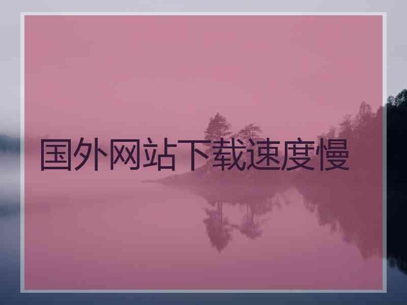 国外网站下载速度慢