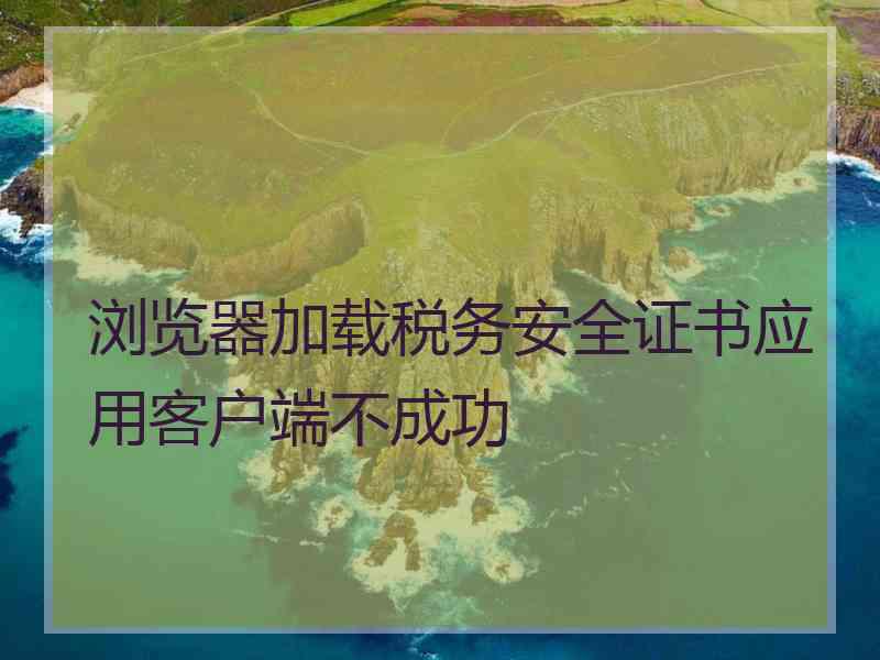 浏览器加载税务安全证书应用客户端不成功