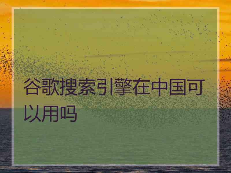 谷歌搜索引擎在中国可以用吗