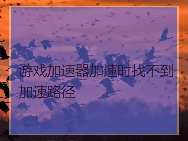 游戏加速器加速时找不到加速路径