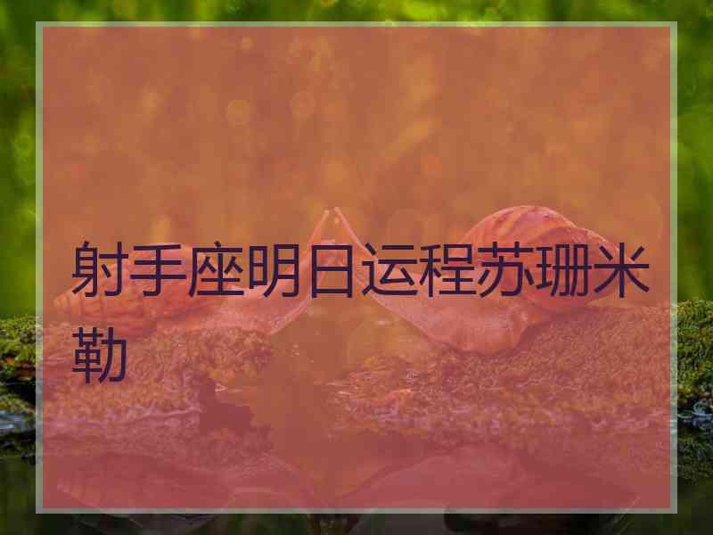 射手座明日运程苏珊米勒