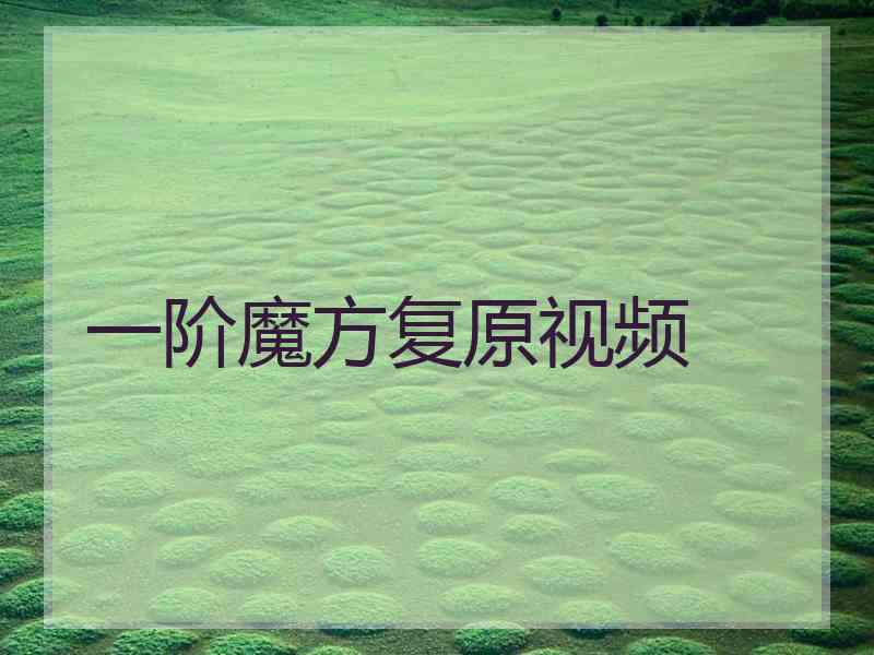 一阶魔方复原视频