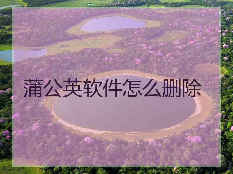 蒲公英软件怎么删除