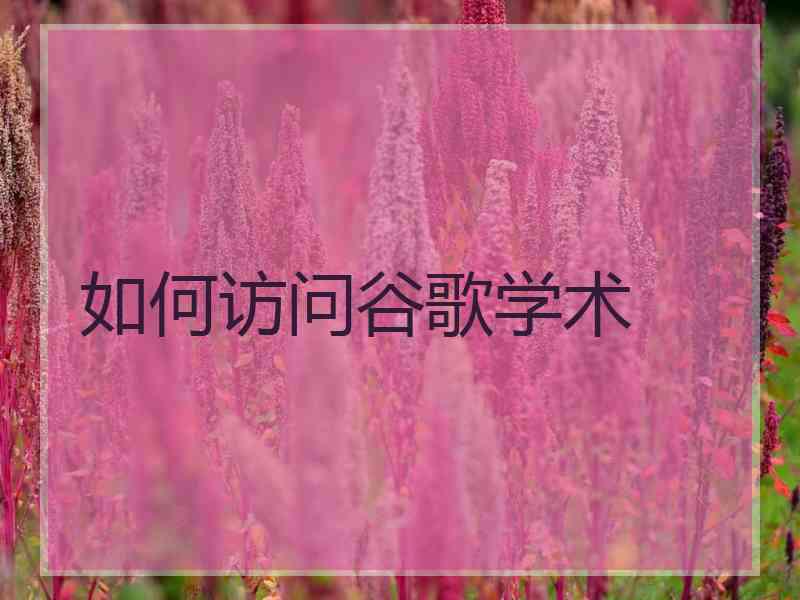 如何访问谷歌学术