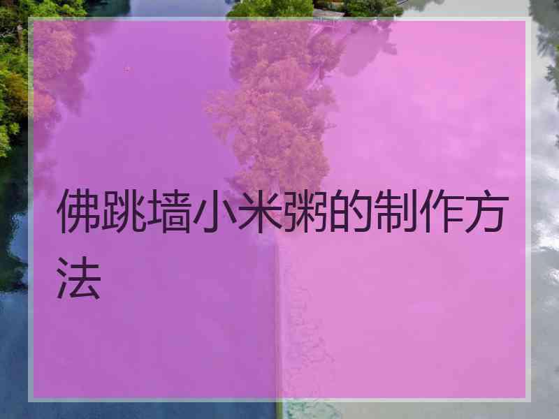 佛跳墙小米粥的制作方法
