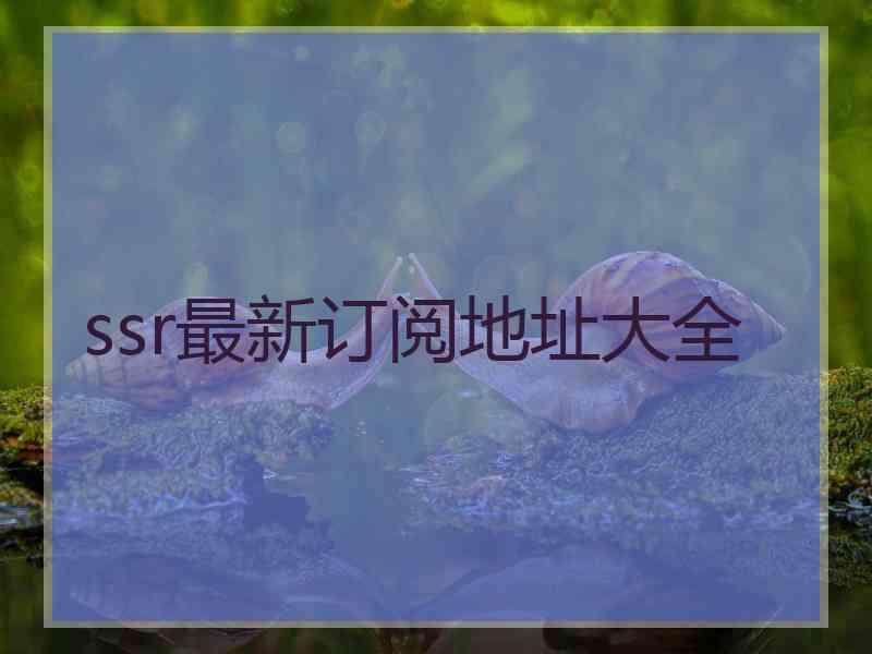 ssr最新订阅地址大全