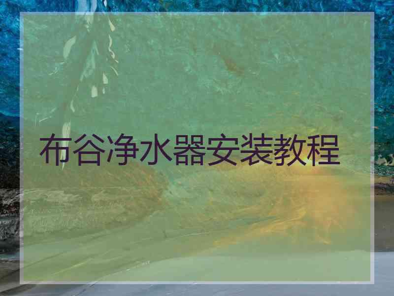 布谷净水器安装教程