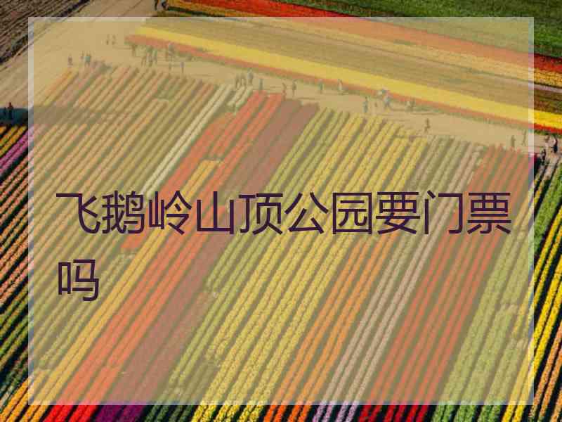 飞鹅岭山顶公园要门票吗