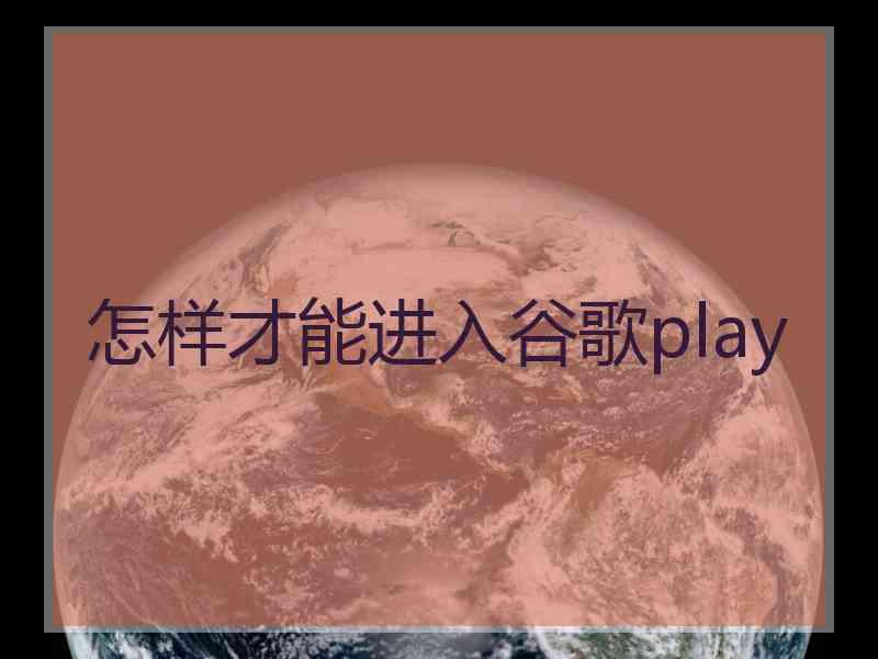 怎样才能进入谷歌play