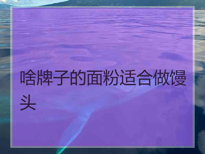 啥牌子的面粉适合做馒头