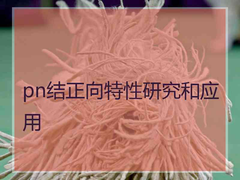 pn结正向特性研究和应用
