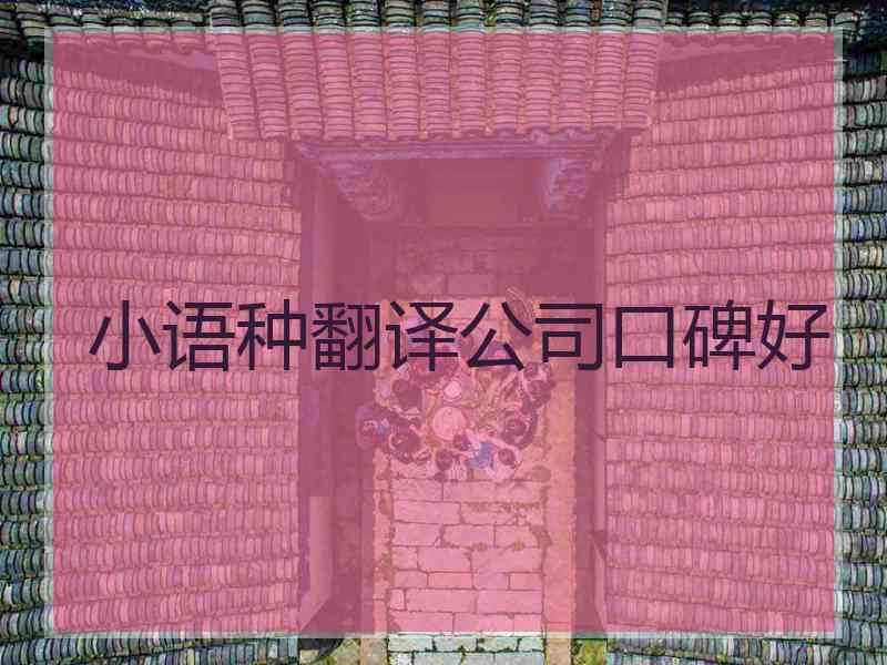 小语种翻译公司口碑好