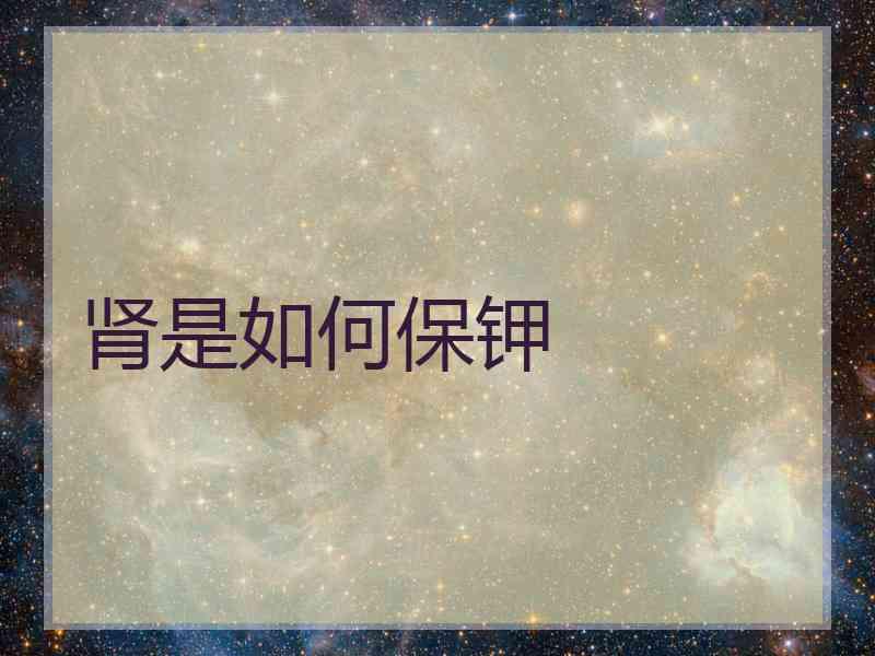 肾是如何保钾