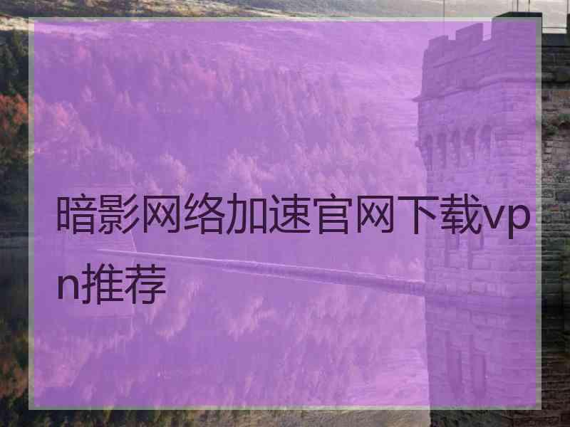 暗影网络加速官网下载vpn推荐