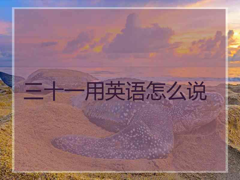 三十一用英语怎么说