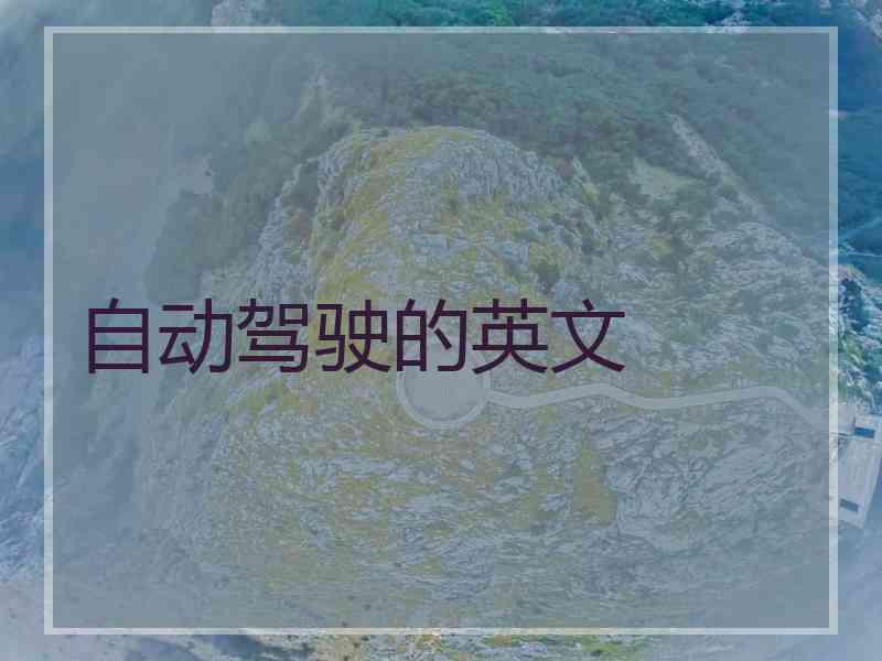 自动驾驶的英文
