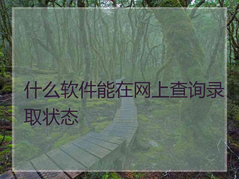 什么软件能在网上查询录取状态