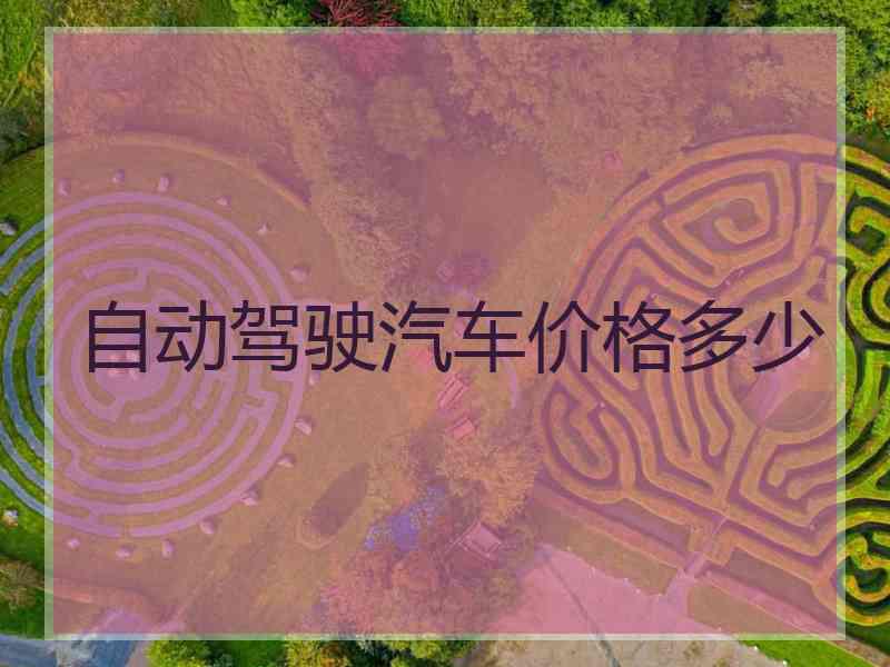 自动驾驶汽车价格多少