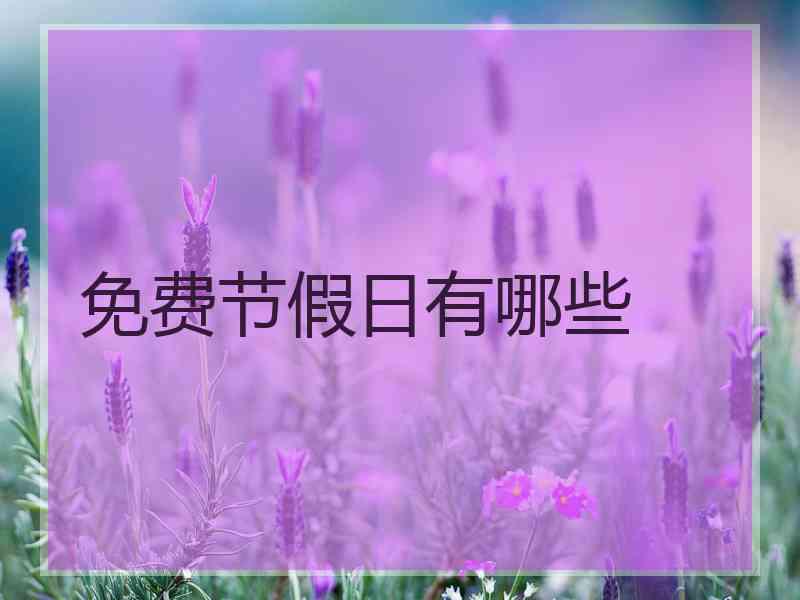 免费节假日有哪些