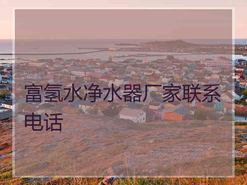 富氢水净水器厂家联系电话