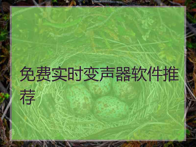 免费实时变声器软件推荐