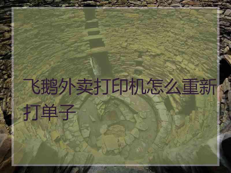 飞鹅外卖打印机怎么重新打单子