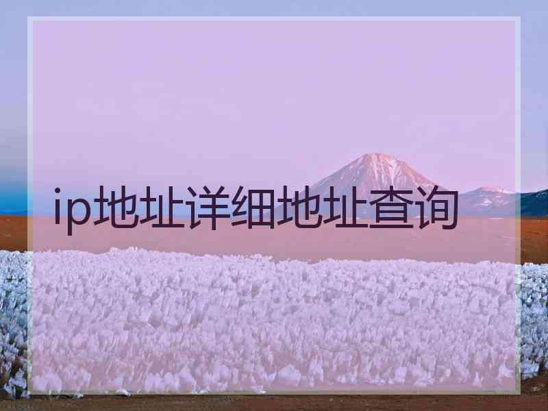 ip地址详细地址查询