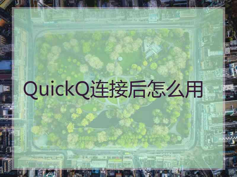 QuickQ连接后怎么用