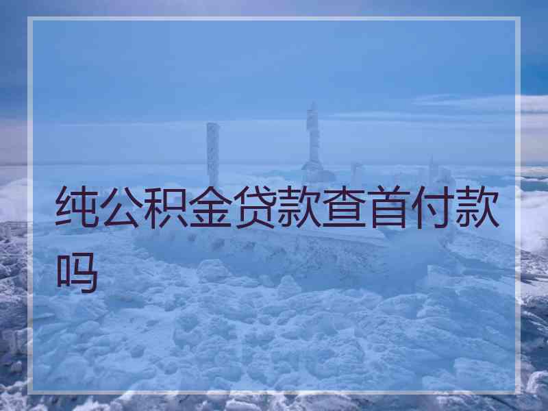 纯公积金贷款查首付款吗