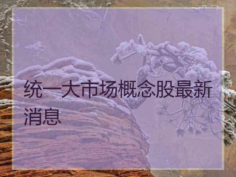 统一大市场概念股最新消息