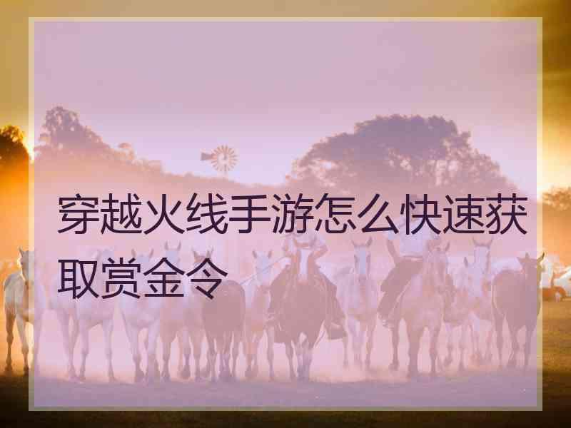 穿越火线手游怎么快速获取赏金令