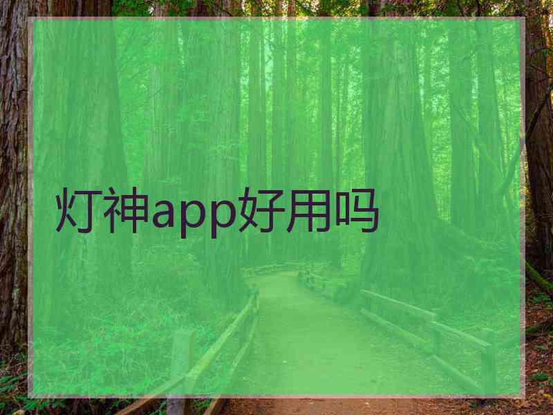 灯神app好用吗