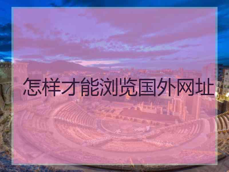 怎样才能浏览国外网址