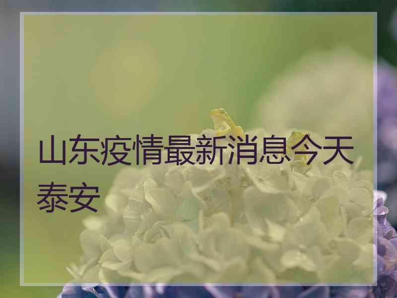 山东疫情最新消息今天泰安
