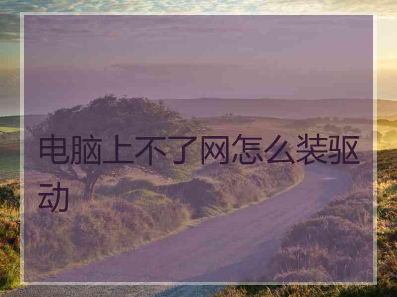 电脑上不了网怎么装驱动