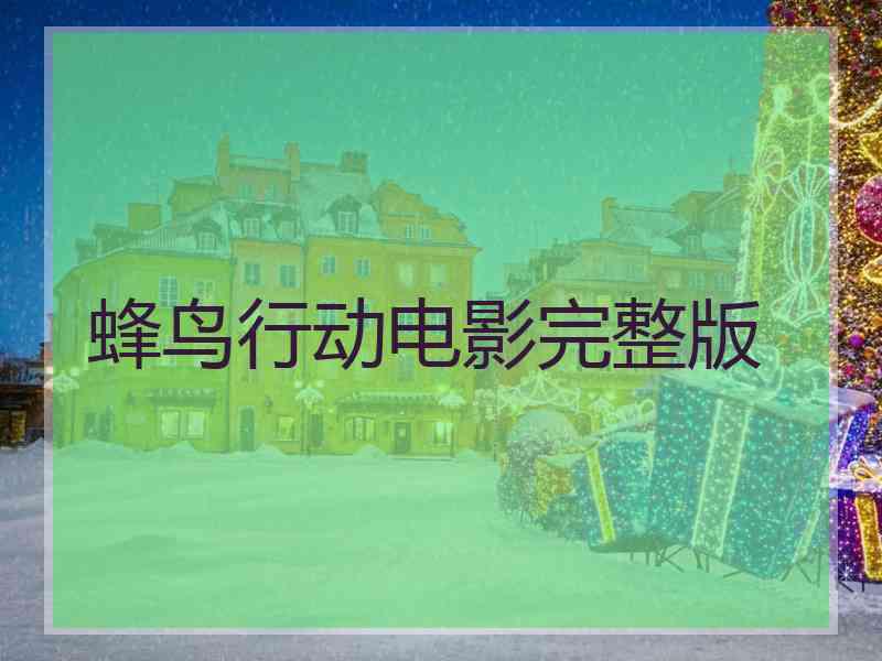 蜂鸟行动电影完整版