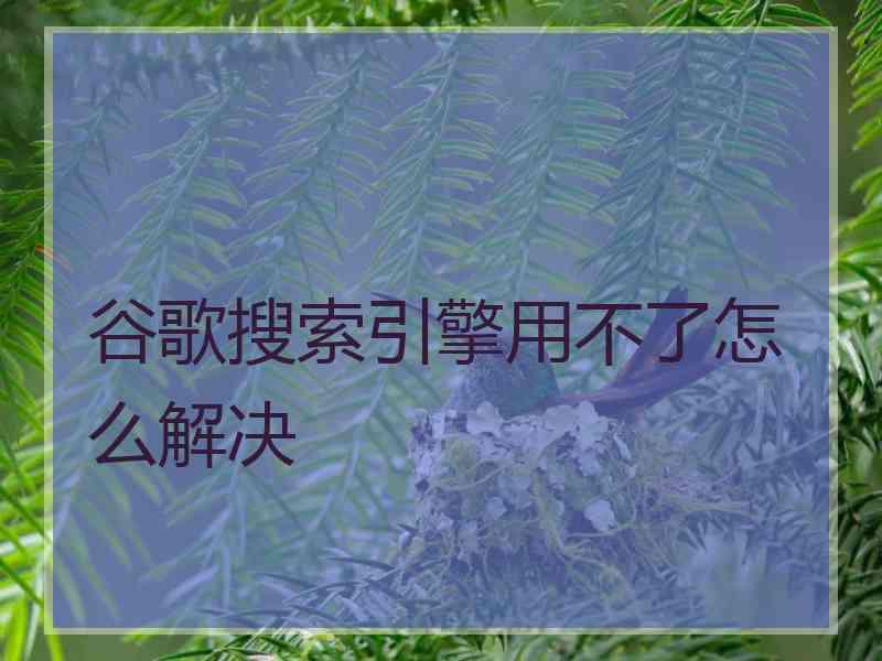 谷歌搜索引擎用不了怎么解决