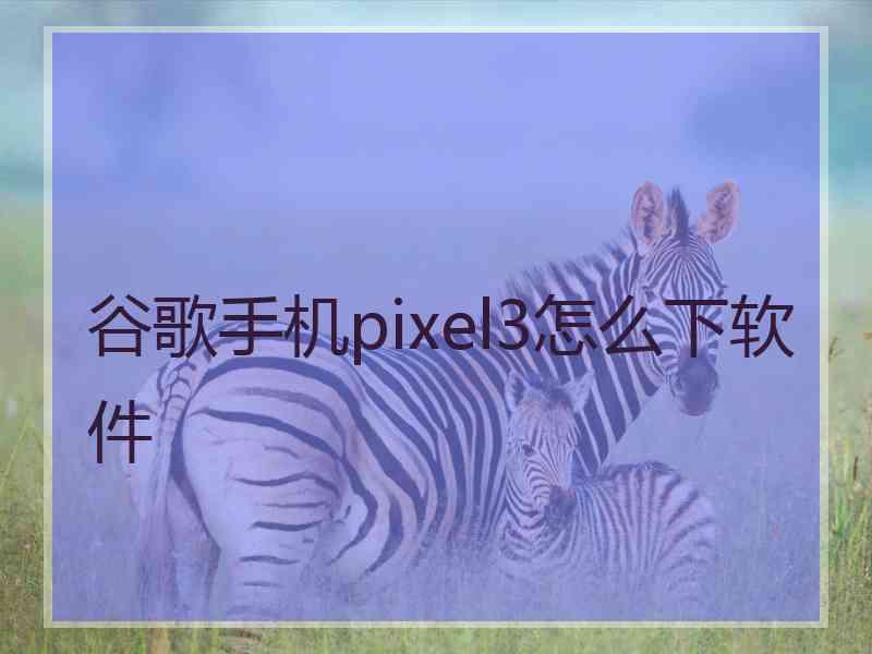 谷歌手机pixel3怎么下软件