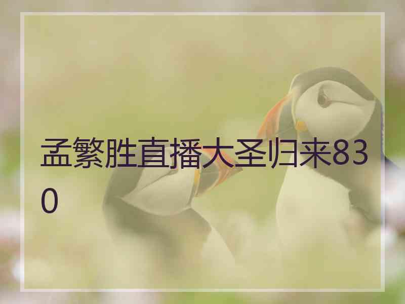 孟繁胜直播大圣归来830