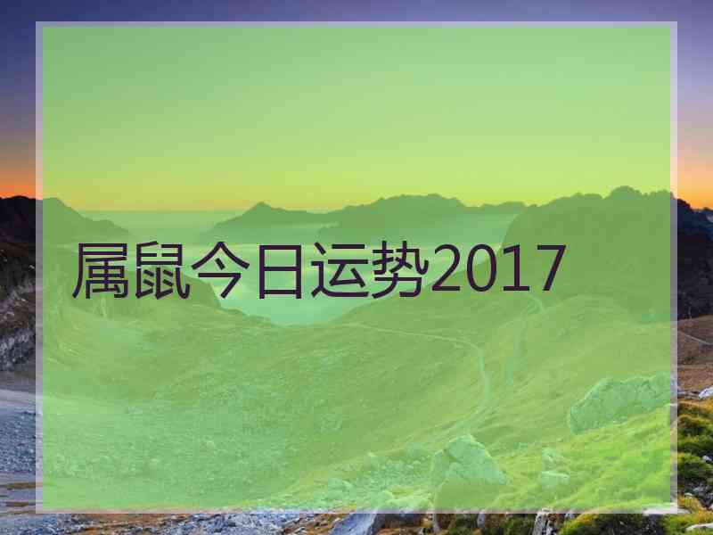 属鼠今日运势2017