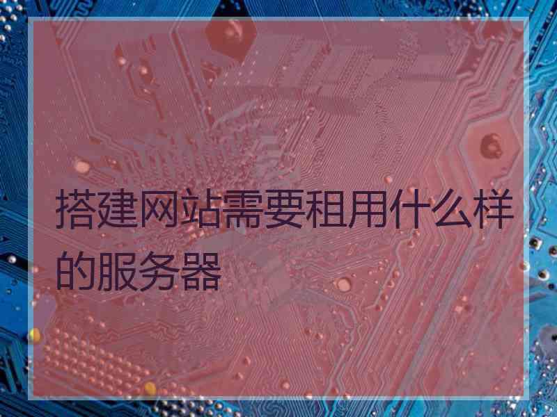 搭建网站需要租用什么样的服务器