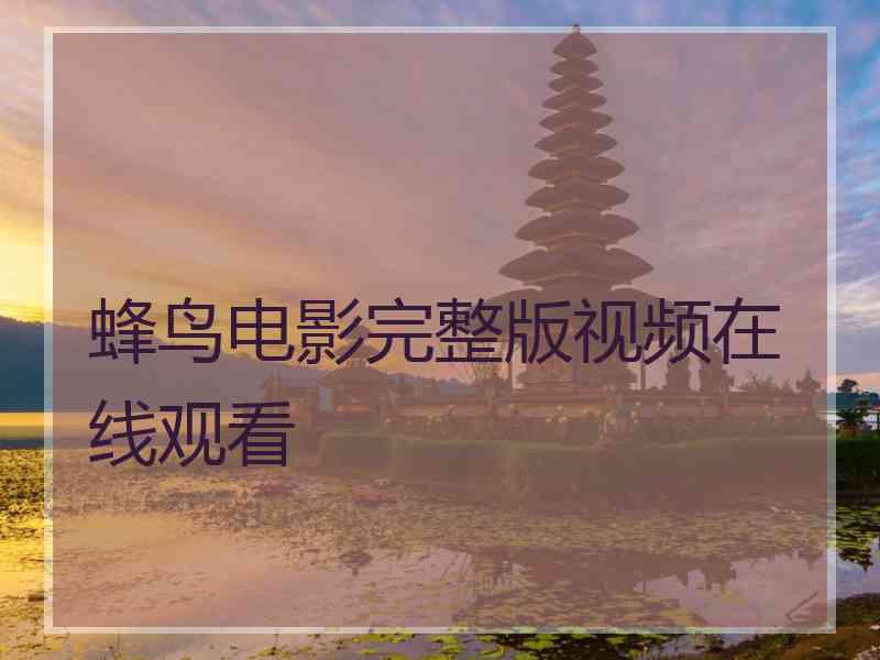 蜂鸟电影完整版视频在线观看