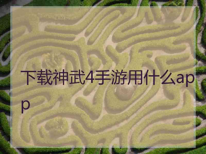 下载神武4手游用什么app