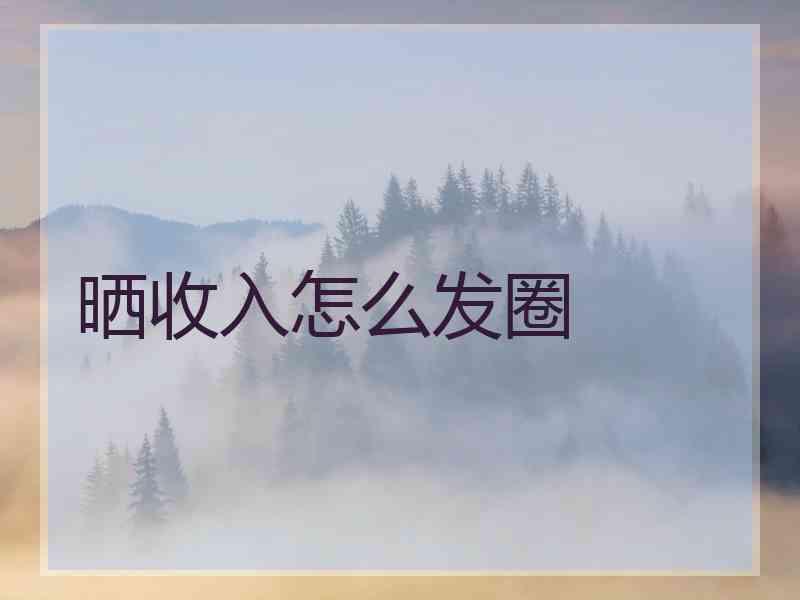 晒收入怎么发圈