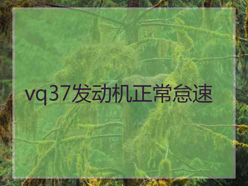 vq37发动机正常怠速